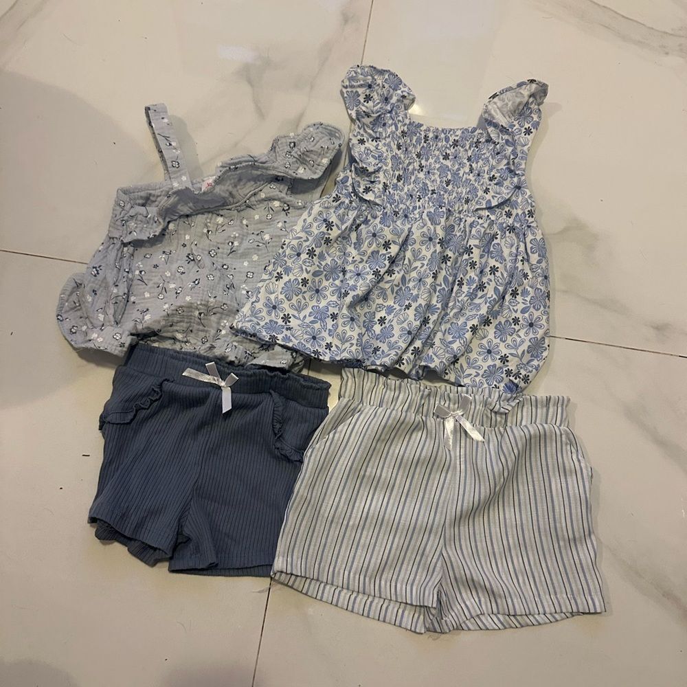 Floral and Striped Outfit Set for girls